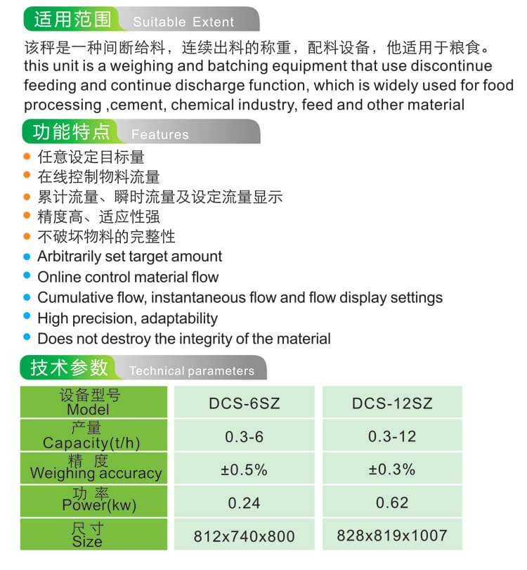 DCS Series Dosing Scale Technical Data